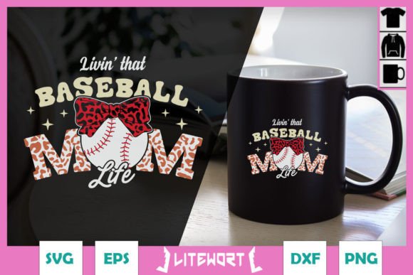 Baseball Mom Life Leopard SVG Graphics & Crafts