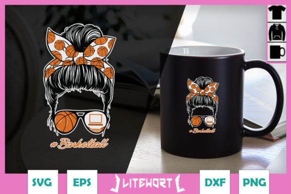 Basketball Mom Messy Bun SVG: Graphics for Crafts