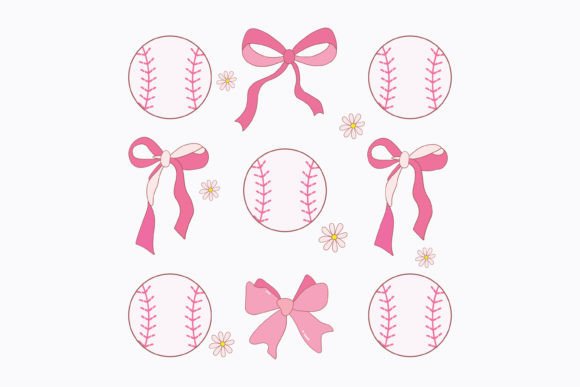 Coquette Baseball Girly Svg Png Pink Mom Graphics for Crafts