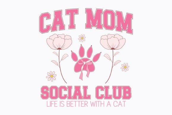 Coquette Cat Mom Social Club Svg Png