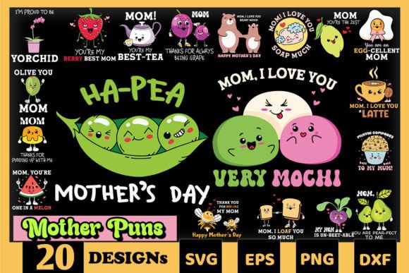 Cute Mother Puns SVG Bundle: Graphics for Crafts