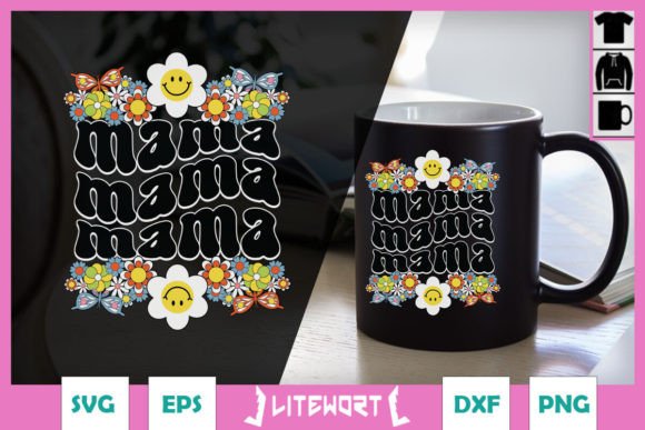 Mama Floral Retro Mom Mother's Day SVG