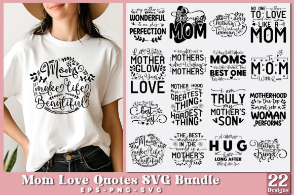 Mom Love Quotes SVG Bundle: Graphics for Crafts