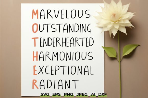 Mother SVG - Blessed Mom Word Art: Graphics for Crafts